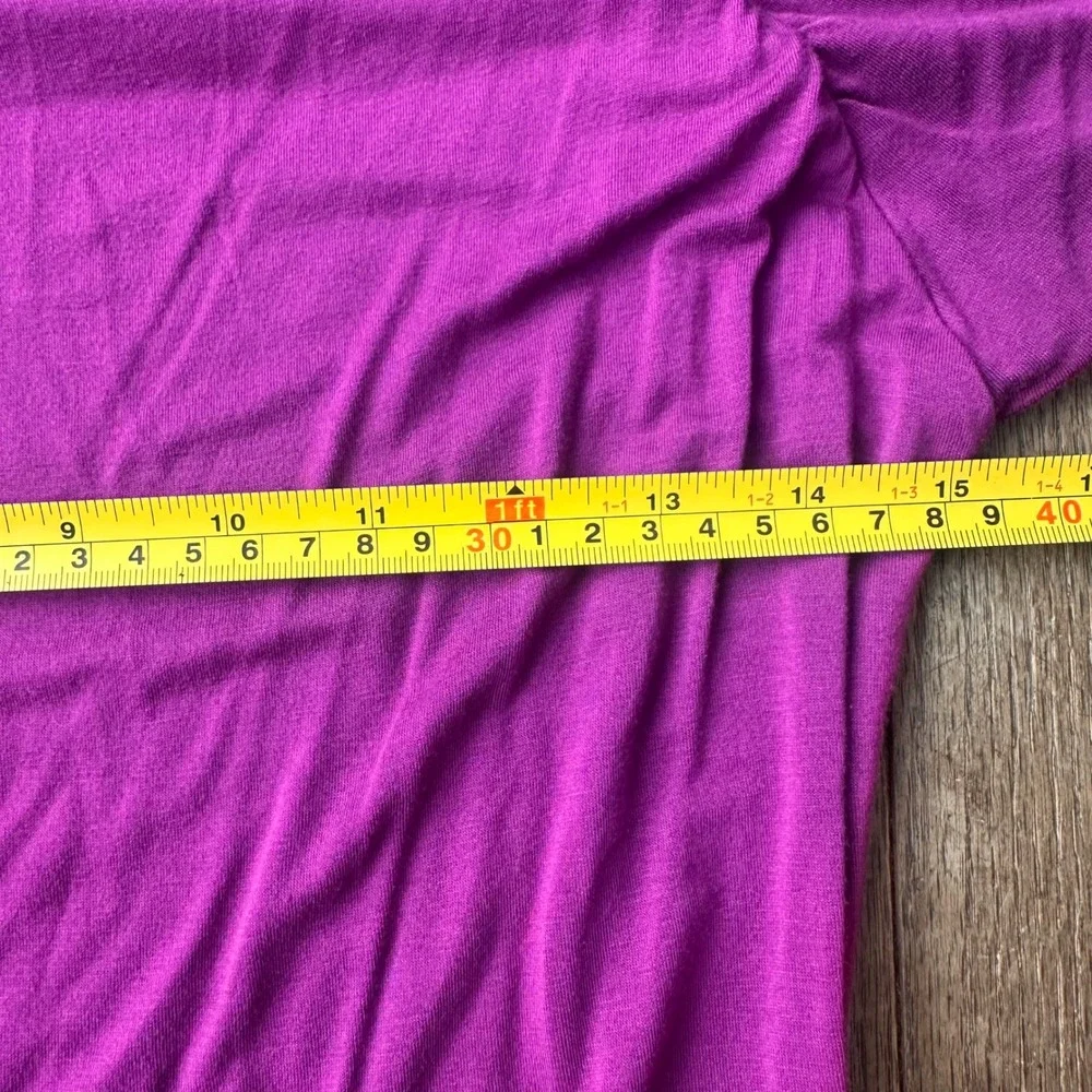 Y2K Cable & Gauge Ruched Sleeve Top Women S Mock Neck Stretch Magenta Barbiecore
